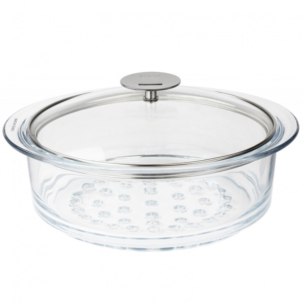 Cristel Element Cuit Vapeur Verre 24 cm Avec Couvercle - ECVV24