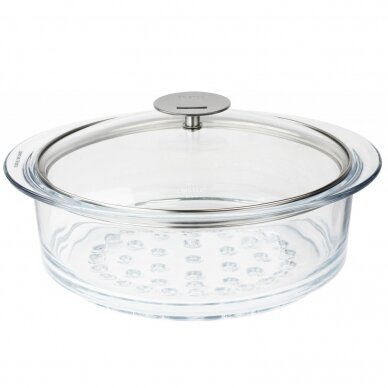 Cristel Element Cuit Vapeur Verre 24 cm Avec Couvercle - ECVV24 Cristel Element Cuit Vapeur Verre 24 cm Avec Couvercle - ECVV24