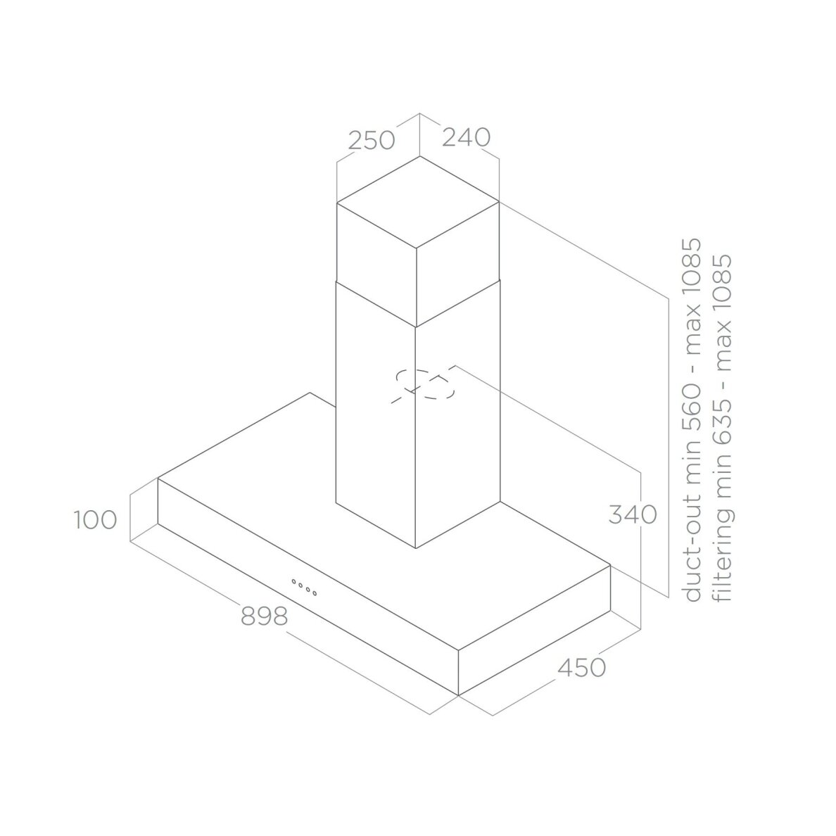ELICA SPOT URBAN ZINC/A/90 2